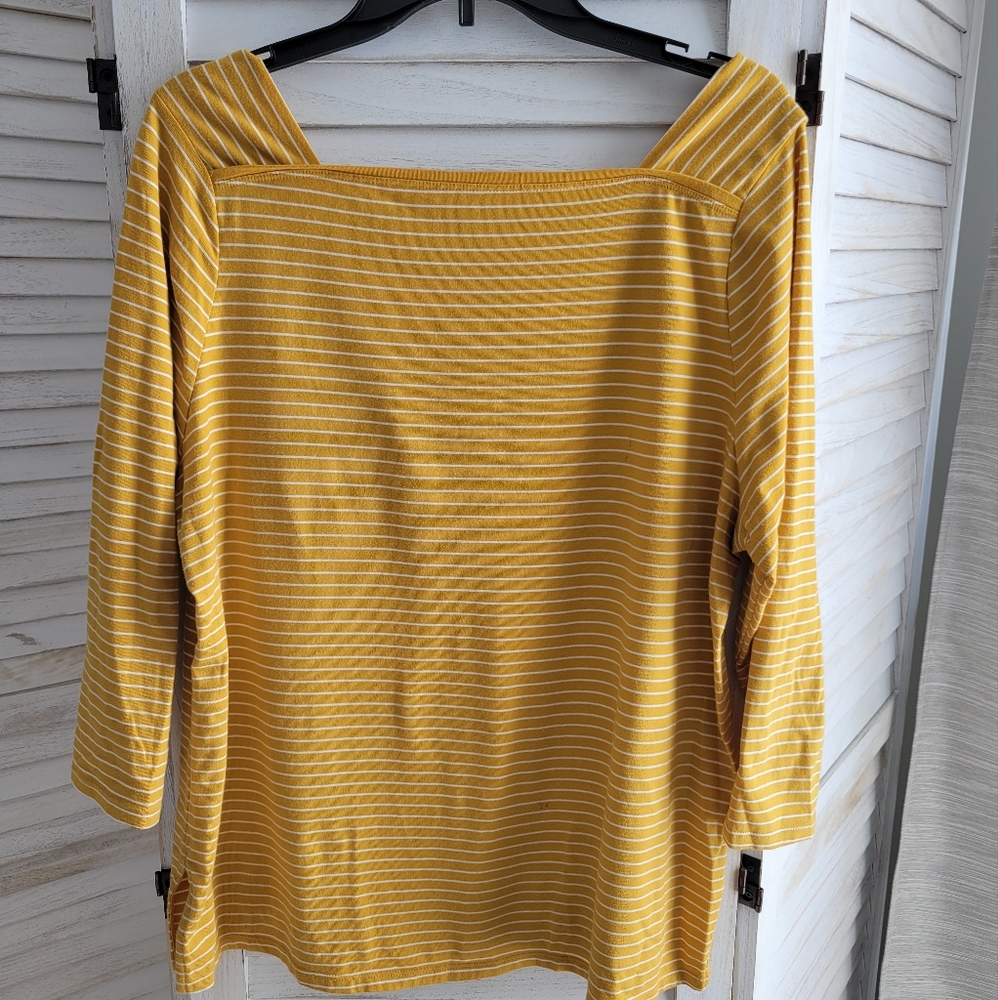 Striped Gold and White Top